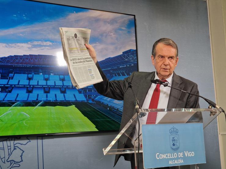 Abel Caballero durante a rolda de prensa / Pedro Davila - Arquivo