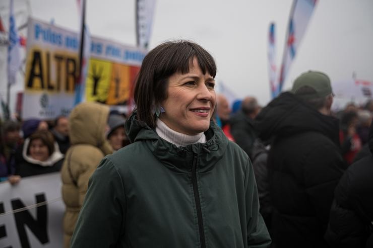A portavoz nacional do BNG, Ana Pontón, durante unha manifestación contra Altri. Elena Fernández - Europa Press