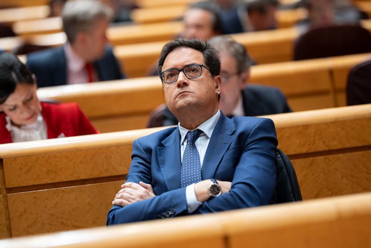 O ministro para a Transformación Dixital e da Función Pública, Óscar López, durante unha sesión de control no Senado,/ Europa Press