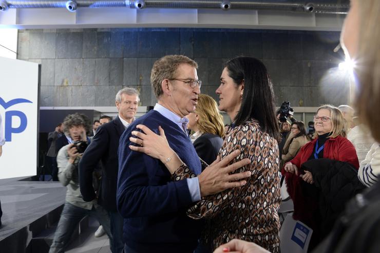 Arquivo - Feijóo e Prado, con Rueda ao fondo, nunha imaxe da Interparlamentaria que o PP convocou en Ourense o ano pasado.. Rosa Veiga - Europa Press - Arquivo / Europa Press