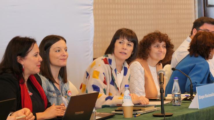 A portavoz nacional do BNG, Ana Pontón, este sábado no Consello Nacional. Hotel Congreso. Teo (A Coruña).. BNG / Europa Press