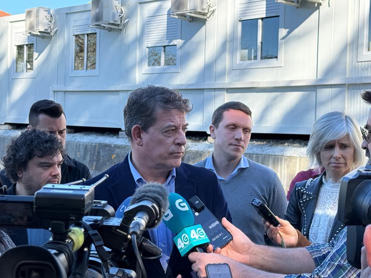 O secretario xeral do PSdeG, José Ramón Gómez Besteiro, en declaracións aos medios. PSDEG / Europa Press