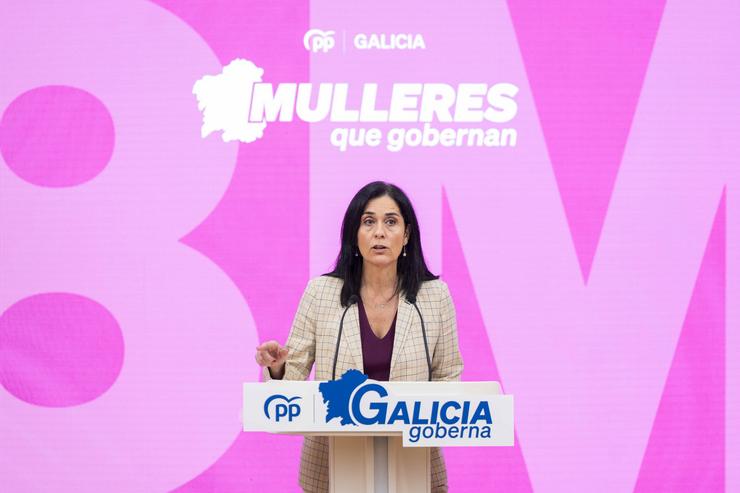 A secretaria xeral do PPdeG, Paula Prado, en rolda de prensa / PPDEG