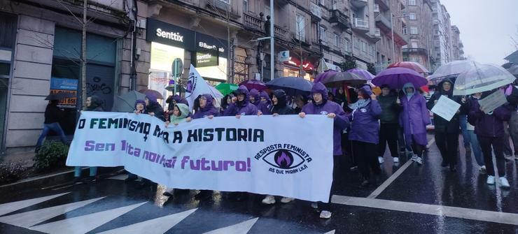 Manifestación con motivo do 8M convocada en Vigo por Resposta Feminista, a 8 de marzo de 2025 / E.P.