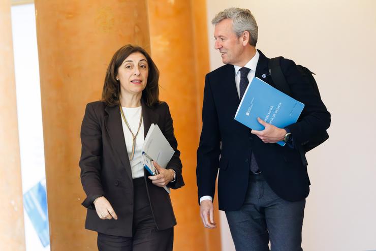 Rueda e Anxos Vázquez, tras o Consello da Xunta.. DAVID CABEZÓN @ XUNTA / Europa Press