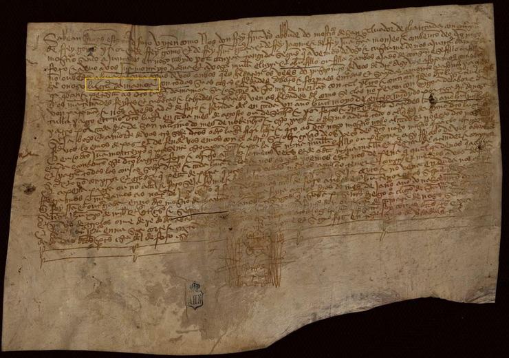 Documento do 1469 que xa dá conta dunha mámoa en Merlán, Chantada / Xavier Moure