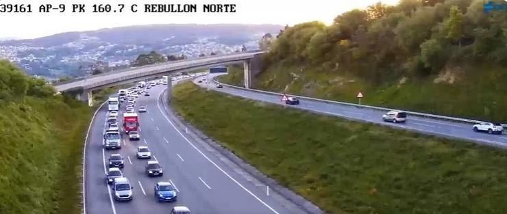 Imaxe das colas tras o accidente.. DXT / Europa Press
