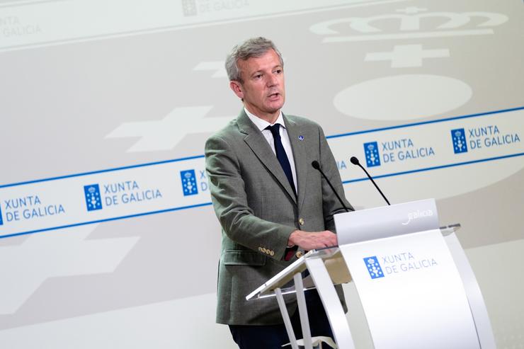 O presidente da Xunta, Alfonso Rueda, comparece para ofrecer os últimos datos sobre o apagamento eléctrico.. XUNTA