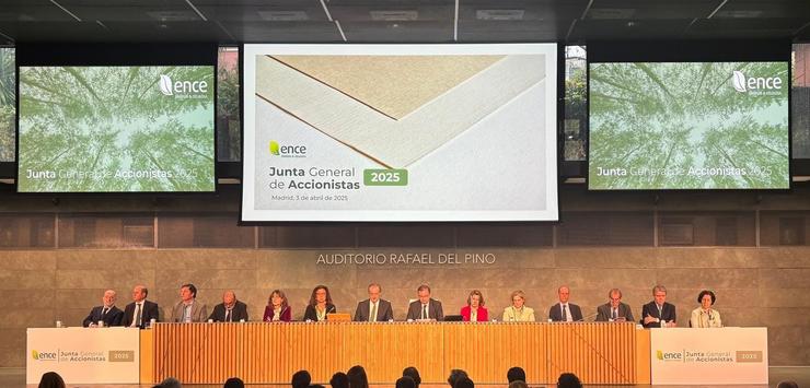 Xunta Xeral de Accionista de Ence, a 3 de abril de 2025. ENCE / Europa Press