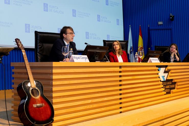 O conselleiro de Facenda e Administración Pública, Miguel Corgos, nun acto da EGAP 