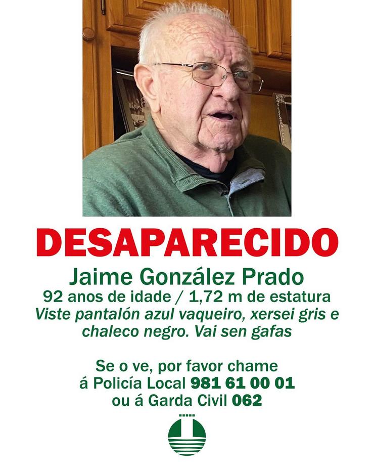 Jaime González Prado, desaparecido en Oleiros (A Coruña).. CONCELLO OLEIROS / Europa Press