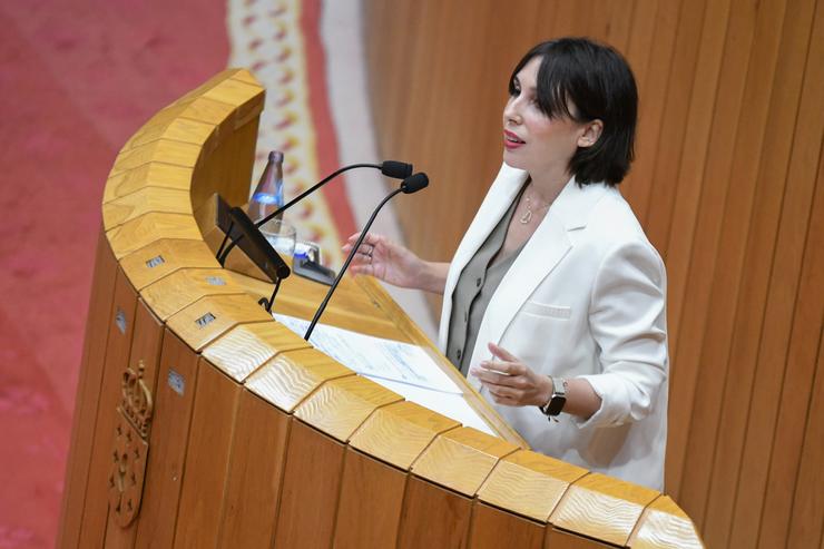 A conselleira de Economía e Industria, María Jesús Lorenzana, no Parlamento. XUNTA / Europa Press