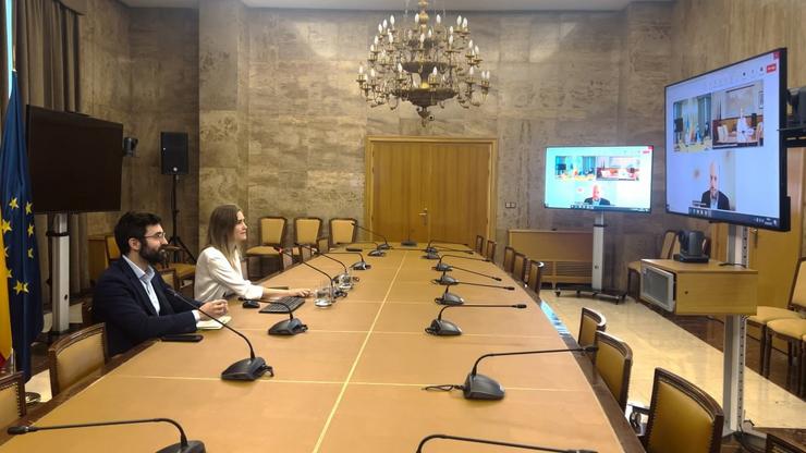 Reunión da ministra para a Transición Ecolóxica e o Reto Demográfico, Sara Aagesen, e a ministra portuguesa de Medio Ambiente e Enerxía, María dá Graça Carvalho.. MINISTERIO PARA A TRANSICIÓN ECOLÓXICA