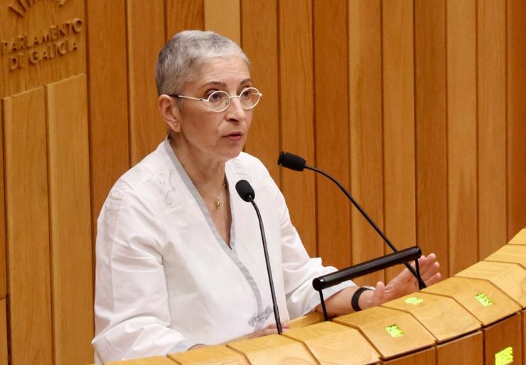 A deputada socialista Silvia Longueira no Parlamento de Galicia. PSDEG 
