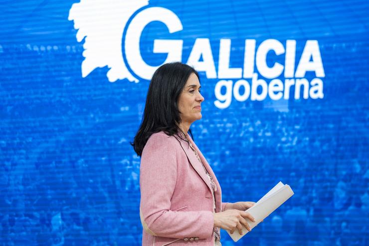 A secretaria xeral do PPdeG, Paula Prado, en rolda de prensa 