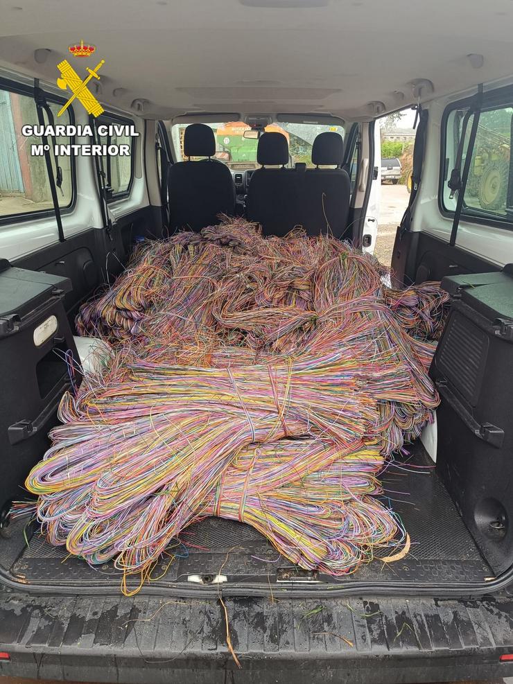 Cable de cobre incautado na operación Boicupru. GARDA CIVIL 