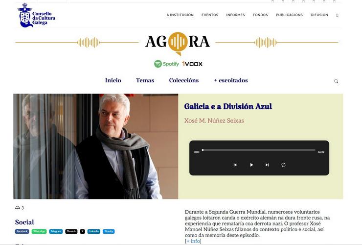 Novo pódcast con conferencias do Consello da Cultura Galega. CCG / Europa Press
