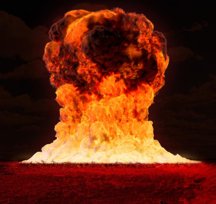 Recreación do estourido dunha bomba nuclear 