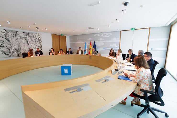 O presidente do Goberno galego, Alfonso Rueda, preside a reunión do Consello da Xunta 