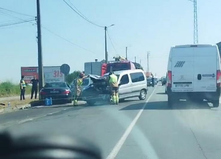 Imaxe do accidente en Teo 