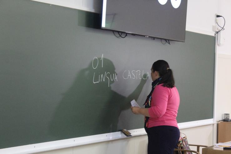 Unha das clases nas que se está levando a cabo o primeiro exame, o de Lingua Castelá e Literatura 