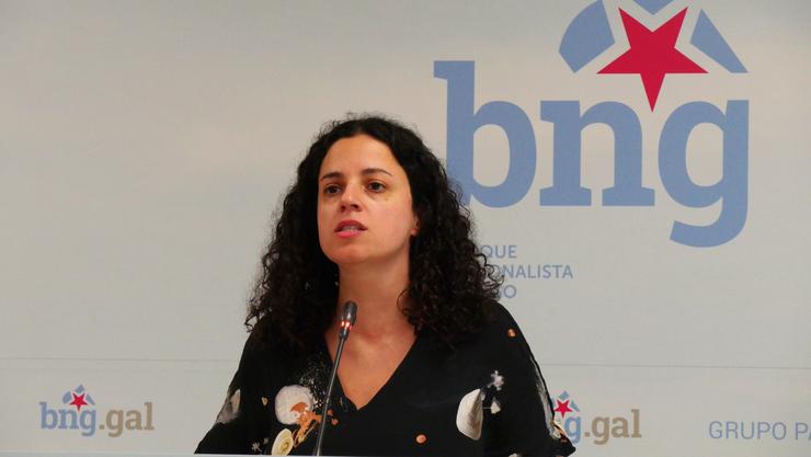 A deputada do BNG, Noa Presas, en rolda de prensa / BNG