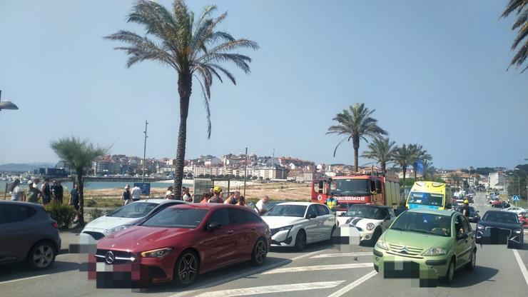Accidente múltiple en Portonovo. CONCELLO DE SANXENXO 