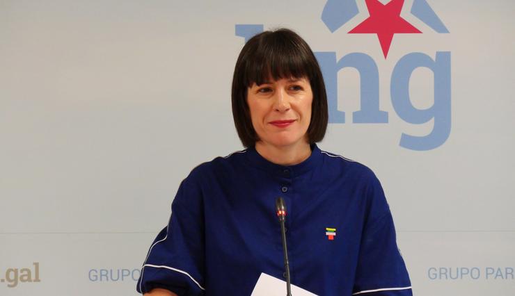 A portavoz nacional do BNG, Ana Pontón, en rolda de prensa. BNG / Europa Press