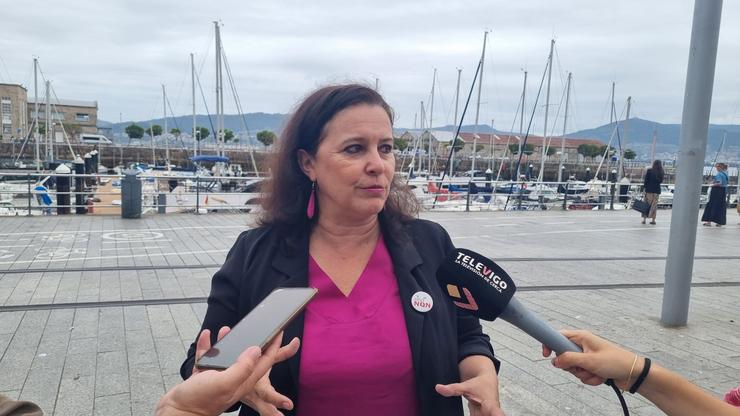 A eurodeputada do BNG, Ana  Miranda, atende aos medios en Vigo, a 11 de xullo de 2025.. BNG / Europa Press