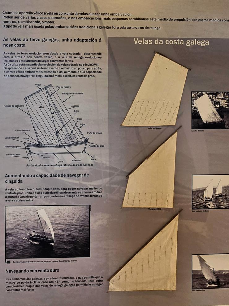 Velas tradicionais da costa galega nas embarcacións feitas en carpintarías de ribeira 