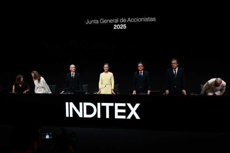 A presidenta de Inditex, Marta Ortega preside a Xunta Xeral de accionistas de Inditex, a 15 de xullo de 2025, en Arteixo, A Coruña, Galicia (España). A xunta de accionistas de Inditex apruuba hoxe un plan de incentivos a longo prazo en efectivo e en a. M. Dylan - Europa Press