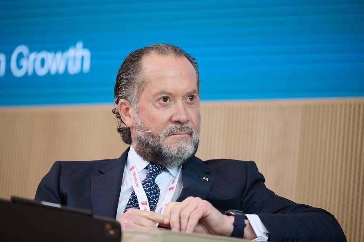 O presidente do Deportivo e de Abanca, Juan Carlos Escotet, no Encontro do Sector Bancario organizado por IESE en Madrid.. Jesús Hellín - Europa Press 