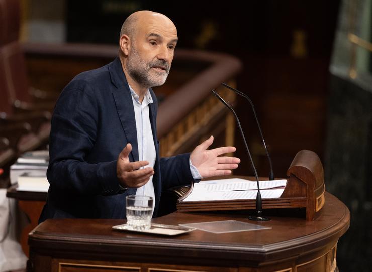 O deputado do BNG Néstor Rego durante unha sesión plenaria extraordinaria, no Congreso dos Deputados, a 22 de xullo de 2025, en Madrid.. Eduardo Parra - Europa Press 