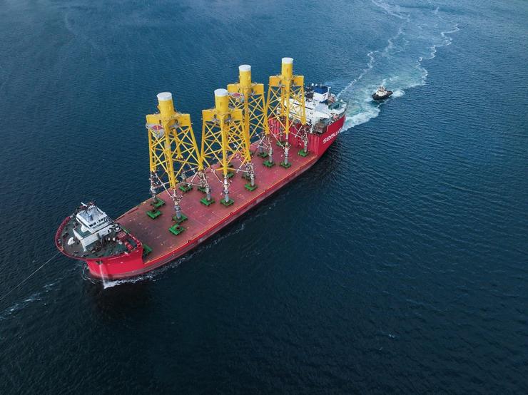 Navantia e Windar Renovables entregan catro jackets para o parque eólico mariño Dieppe Lle Tréport. WINDAR RENOVABLES 