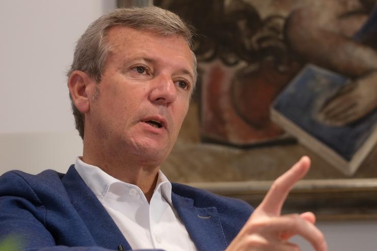 O presidente da Xunta, Alfonso Rueda, durante a entrevista con Europa Press.. César Arxina - Europa Press 