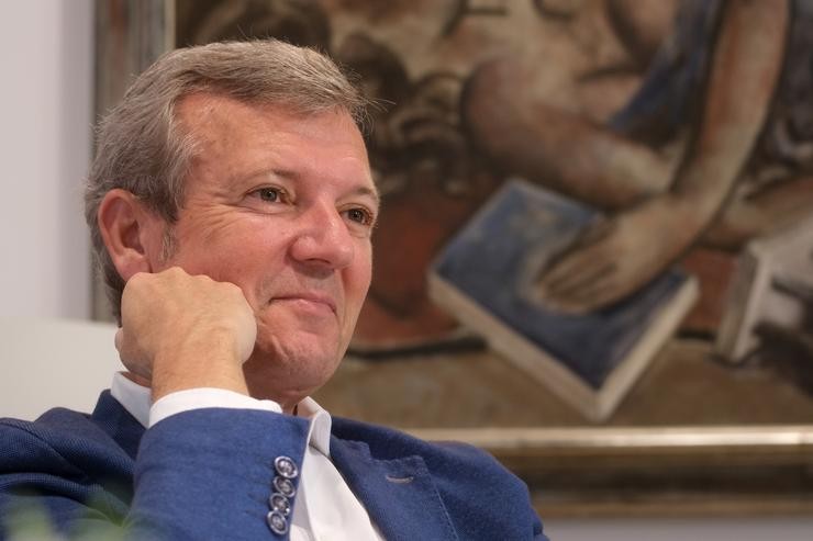 O presidente da Xunta, Alfonso Rueda, durante unha entrevista concedida a Europa Press 