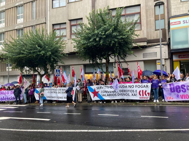 Concentración ante o Parlamento. 