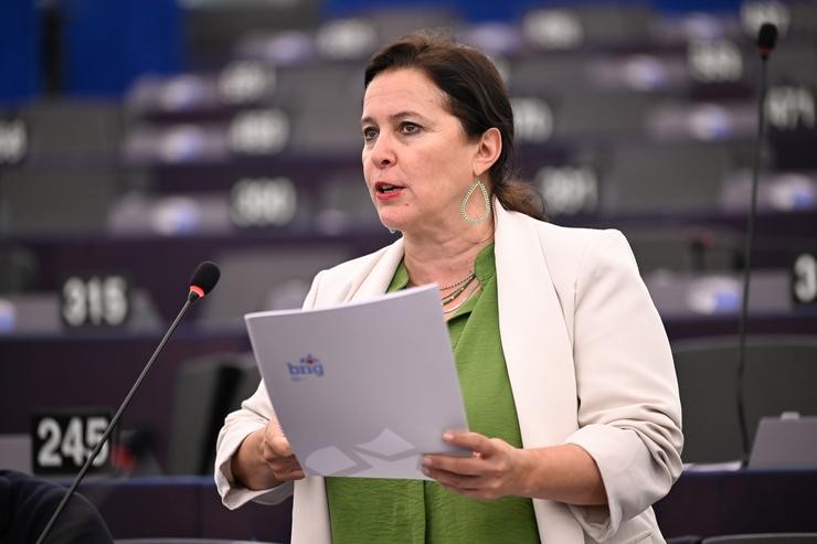 A eurodeputada do BNG, Ana Miranda, na Eurocámara 
