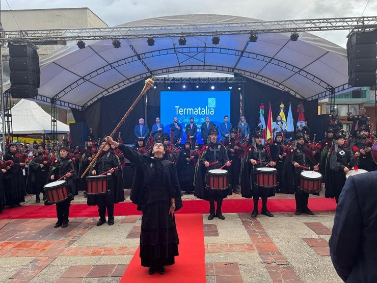 Actuación da Real Banda de Gaitas de Ourense. Foto: Prensa Expourense.